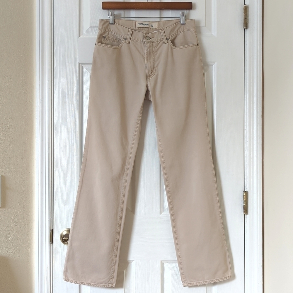 Gap 2002 Y2K Vintage Twill Cotton Mid Rise Straight Leg Chino Pants Beige 8